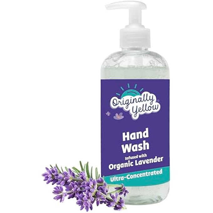 Originally Yellow PLANT-BASED HAND SOAP LIQUID ALCOHOL-FREE ALL NATURAL SOAP INFUSED WITH ORGANIC LAVENDER | GENTLE NATURAL HAND SOAP | PET & BABY-SAFE SOAP, 470 ML (1-PACK) - Image 1